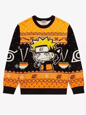 Ripple Junction Naruto Shippuden Chibi Naruto & Ramen Holiday Sweater XL